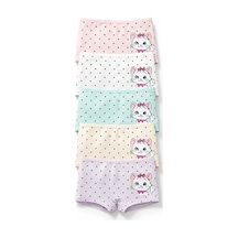 Nicoletta Kız Çocuk Boxer Külot 5 Li Paket Pamuklu Likralı Kedi Baskılı Çok Renkli