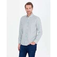 Pierre Cardin Erkek Aqua Desenli Gömlek 50264910-vr007 Mavi