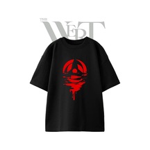 Thewert Sharingan Blood Tasarım Baskılı Ünisex Siyah Oversize T-shirt
