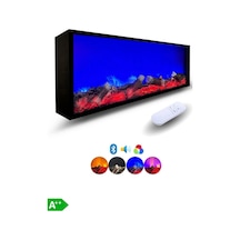 Arif Şömine Dekoratif Elektrikli Yapay Şömine - 90x25x15 Cm - Farklı Renk Modları, Kumandalı, Bluetooth