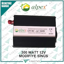 300 Watt 12V Modifiye  Sinüs Inverter Alpex