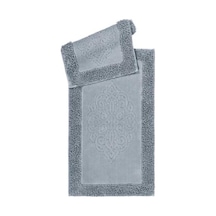 Pamuklu 2li Kare Banyo Klozet Paspas Takımı 60x100 60x50 Gri Renkli
