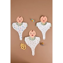 E&f Store 3'lü Sıvı Geçirmez Emzik Tutucu Mama Önlüğü Seti - Dinazor/araba/ayıcık Çok Renkli