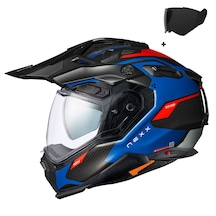 Nexx X.wed 3 Keyo Karbon Enduro Motosiklet Kaskı Mat Mavi - Kırmızı