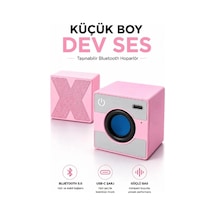 Mini Taşınabilir Hoparlör - Type C Usb-c Şarj - Güçlü Bass - Küp Tasarım Renkli