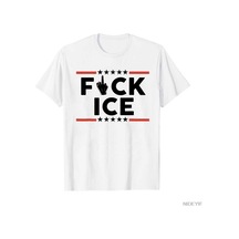 Flood Of Style Komik F Ice No Human Yasadışı Değil Erkekler Kadınlar İçin T-shirt % 100% Pamuklu T Shirt Kıs Beyaz