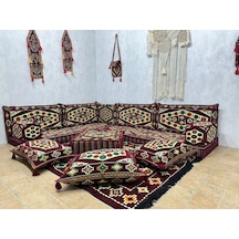 Coton Şark Köşesi Yörük Desenli Minder Takımı Bordo 18 Parça Coton Şark Köşesi Yörük Desenli Minder Takımı Bordo 18 Parça