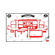 Ford Transit 2006-2014 Torpido Konsol Trim Göğüs Maun Kaplama Set 22 Parça Kırmızı