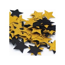 Siyah&altın 100 Adet/paket Glitter Yıldız Konfeti 3cm Kağıt El Serpin Payet Düğün Noel Yeni Yıl Partisi Mezuniyet Masası Dağılım Dıy Dekor Için