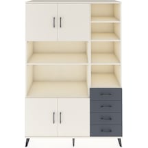 Hyperion Dolap 9 Raflı 4 Çekmeceli 4 Kapaklı 132x44x195 Aytaşı-aytaşı/antrasit Aytası/antrasıt