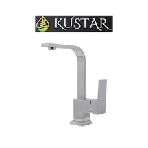 Kustar Kısa Lüx Köşeli Mix Aç Kapa Banyo Lavabo Bataryası Krom