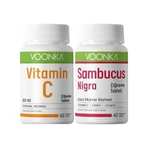 Voonka Vitamin C 62 Tablet + Voonka Sambucus Nigra 42 Çiğnenebilir Tablet