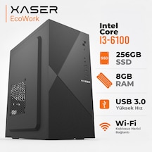 Xaser ECOWORK XSR01 i3-6100 8 GB 256 GB SSD Free Dos Masaüstü Bilgisayar