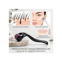 Hepsi Bir Arada Cilt Onarıcı: Saç Gelişimi Ve Yüz Yenileme İçin 0.5 Mm Titanyum İğneli Dermaroller Siyah - 873399667
