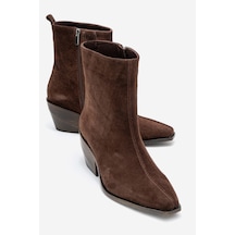 Luvishoes Luvi Shoes Lexıa Kahverengi Süet Hakiki Deri Kadın Western Bot Kahverengi