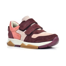 Rakerplus Hakiki Deri Pudra Bordo Çocuk Sneakers Spor Ayakkabı Bordo
