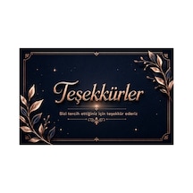 100 Adet Premium Teşekkür Kartı 8x5 Cm Paket İçi Sipariş Notu, Müşteri Teşekkür Kartı - Siyah - 016