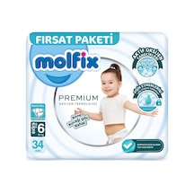 Molfix Premium Paket 6 Beden Extra Large 15+ Kg 34'lü - 7 Adet Tarı 6 Numara