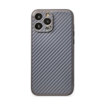 Newface - 824 - Apple iPhone Uyumlu 13 Pro Max Kılıf Coco Karbon Silikon - Csmo-tex - - Gri