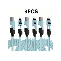 Chuangyinshop 3 Parça Pd 65w 4ü1 Hızlı Şarj Kablosu Blue 1.5m Xiaomi Huawei Oppo İphone Uyumlu İpad Uyumlu İçin
