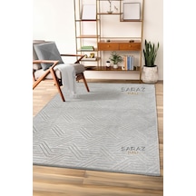 Saraz Halı Ada Kilim Modern Salon Mutfak Koridor Kesme Yolluk Dokuma Makine Halısı Zigzag Gri Gri