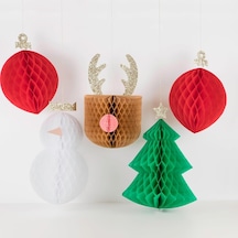 Large Hanging Honeycombs Decorations - Büyük Asılan Petekli Dekorlar - 5li Diğer