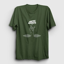 Presmono Unisex Snap Arctic Monkeys T-shirt Haki