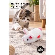 4 Adet Kurmalı Peluş Tavşan Oyuncak Hareketli Kedi Oyuncağı