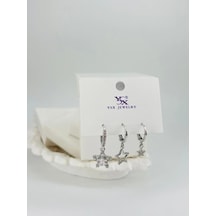 Yıldız Detaylı Üçlü Kombin Küpe Çok renkli 45630497