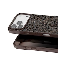 Onegif Apple iPhone Uyumlu  17 Pro Max Uyumlu Bright Simli Kapak - Gold