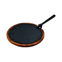 Lava Döküm Ahşap ve Döküm Demir Hot Plate Servis Tahtası. Çap(Ø)26cm.