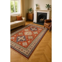 Geleneksel Motifli Desen Modern Halı Dekoratif Kilim Kırmızı