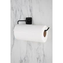 Kare Yapışkanlı Siyah Kağıt Rulo Havluluk, Peçetelik, Banyo Askısı Siyah Diğer