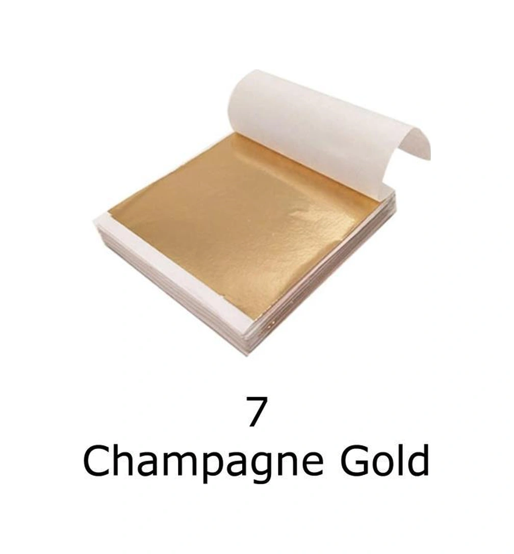 Varak Kaplama Yaprak Metalik Folyo İmitasyon 9x9cm 10lu Paket 7 Champagne Gold R5799f-7 Karışık