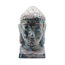 Buddha Heykel Büst Turkuaz Büyük Boy