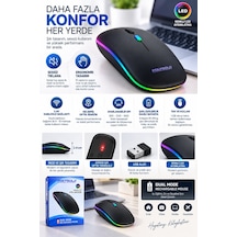 Astraltech Kablosuz Şarjlı Sessiz Tıklamalı Ergonomik Mouse