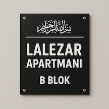 Kişiye Özel Besmele Kapı İsimliği Yazılı Pleksi Apartman & Site Tabelası 30 40cm