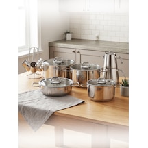 Hascevher Octavia 15 Pcs Ten. Set 18/20/24 Ten/24karn/cezve/çaydanlık Açık Gri