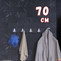 Modilayn Arı Serisi 15 Kancalı Banyo Askısı - 5'li Set 66,4x9,6 Cm Ekstra Düzen Ve Yer Tasarrufu Antrasit