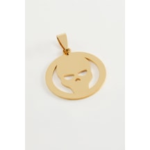 Kuru - 256 - Kafa Çelik Kolye Ucu - Spt-gld - 2,5 Cm-sarı Çok renkli