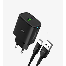 Linktech Micro Usb Şarj Aleti - Siyah - Telefon Hızlı Şarj Aleti - 12w Micro Usb Kablolu Şarj Cihazı