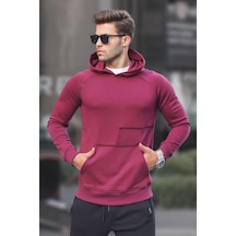 Madmext Bordo Kapüşonlu Sweatshirt 6151-bordo Bordo
