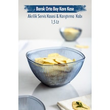 Akrilik Barok Lacivert Orta Boy Kare Meyve & Salata Kasesi & Karıştırma Kabı / 1,5 Lt Cam Değildir Diğer