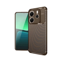 Xiaomi Redmi Note 14 4g Kılıf Auto Focus Karbon Kapak - Kahverengi 0.2M-Çok Renkli