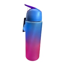 Impress Matara Suluk Pipetli Kapaklı Ombre Renk Geçişli Mavi Mor Pembe 700ml Su Şişesi Bpa Free Tritan