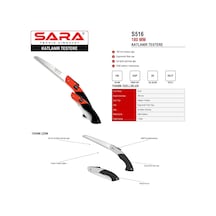 Sara S516 Katlanır Testere 180 Mm, Isıl Işlem Görmüş Ağız, Kilitli Mekanizma