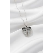 Çekirdekjewelry 925 Ayar Gümüş Kişiye Özel Kanatlı Kolye Rodyum