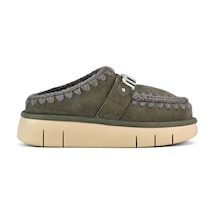 Terlik/ Panduf Ev Kadın Mu.fw531001a Bkol Mou Bounce Clog Metal Logo Black Olive Black Olive Koyu Yeşil