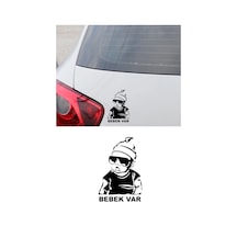 Siyah Renk Arabada Bebek Var Oto Sticker Etiket 20 Cm