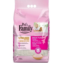 Pets Family Bebek Pudralı İnce Taneli Kedi Kumu 10 Lt